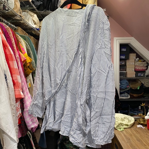 LOFT Stripped Wrap Shirt with Tie Waist - Picture 6 of 8